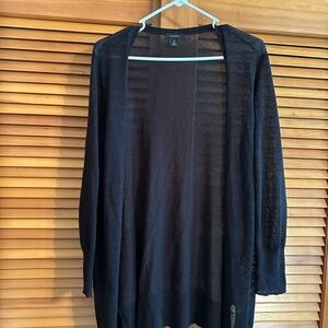 Halogen side slit black cardigan